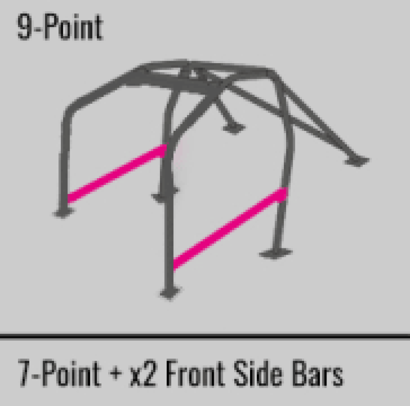 Subaru WRX STI Roll Cage - Cusco - SFTY21 2-Passenger 9-Point Dash-Through - Black - `08-`14 Subaru WRX STI Roll Cage - Cusco - SFTY21 2-Passenger 9-Point Dash-Through - Black - `08-`14